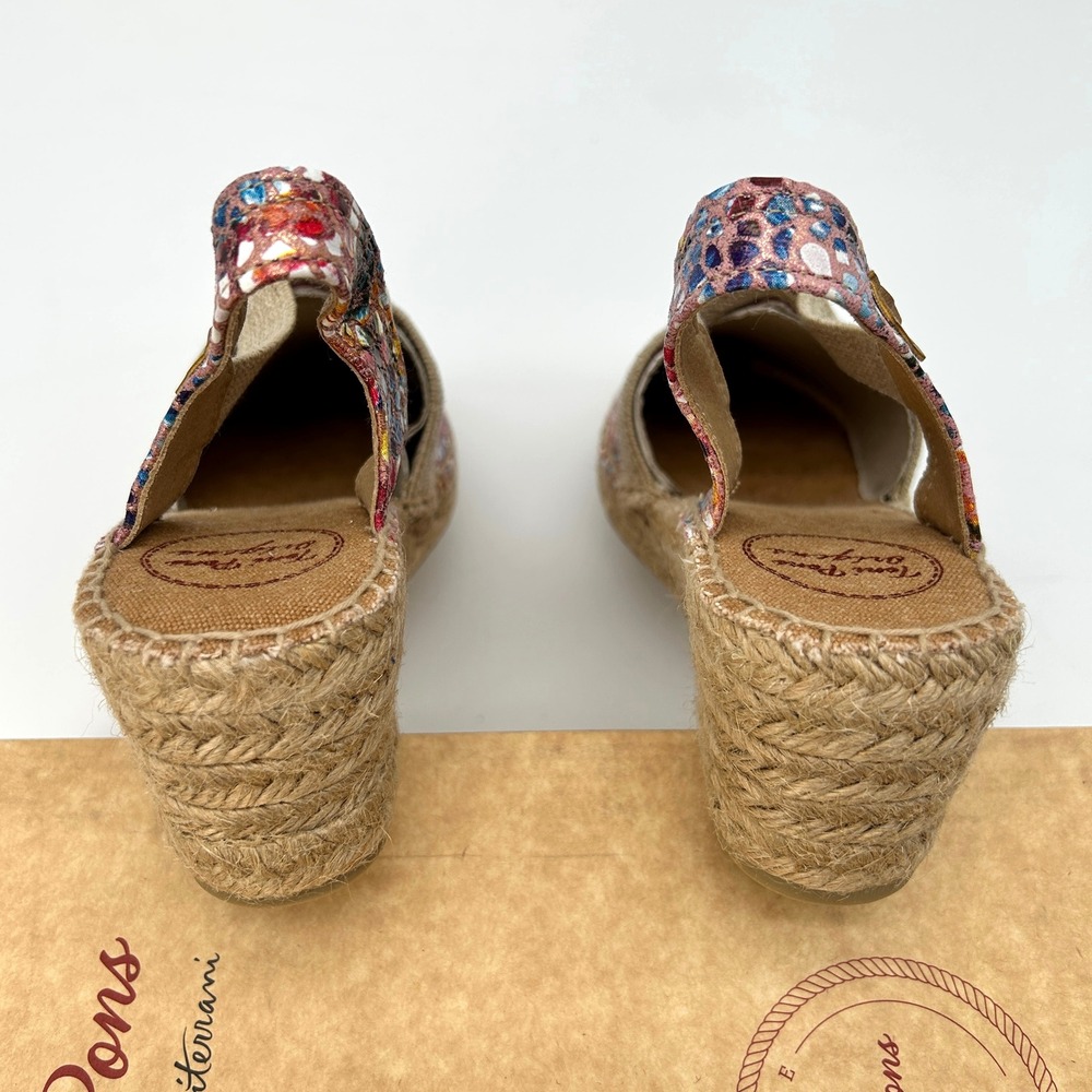 Wedge Espadrille Sandals Toni Pons Telva Womens Sz 7.5 Colorful Floral Print NEW - Picture 4 of 7